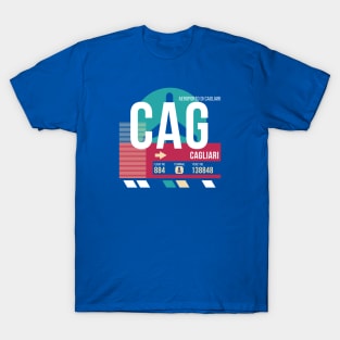 Cagliari, Italy (CAG) Airport Code Baggage Tag T-Shirt